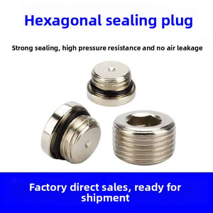 Pneumatic G thread 2 points plug inner hexagonal stuffy solenoid valve bus plate with sealing ring 1 point 2 points 3 points 4 points 6 points