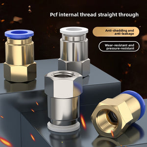 Pneumatic quick connector PCF4-M5/6-01/8 - 02/10-03/12-04 trachea quick plug internal thread through